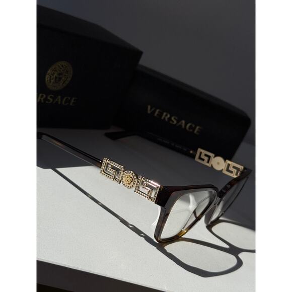 NEW Versace VE3358-B Brown Crystal Strass Oversized Frames main image 6